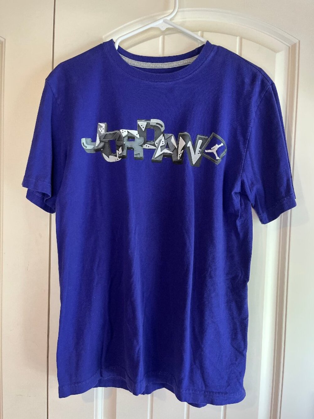 Jordan Brand Purple Graffiti 3D Logo Jumpman Graphic T-Shirt Men’s Medium